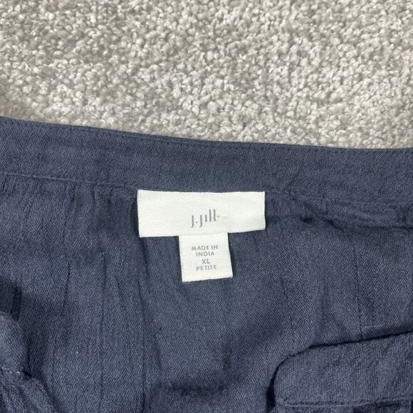 J Jill Blouse Womens Extra Large Petite Embroidered Floral Boho Flowy Buttons - Picture 3 of 15